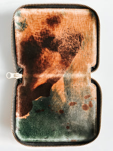 MARBLED CULATTA Zippered Passport Wallet